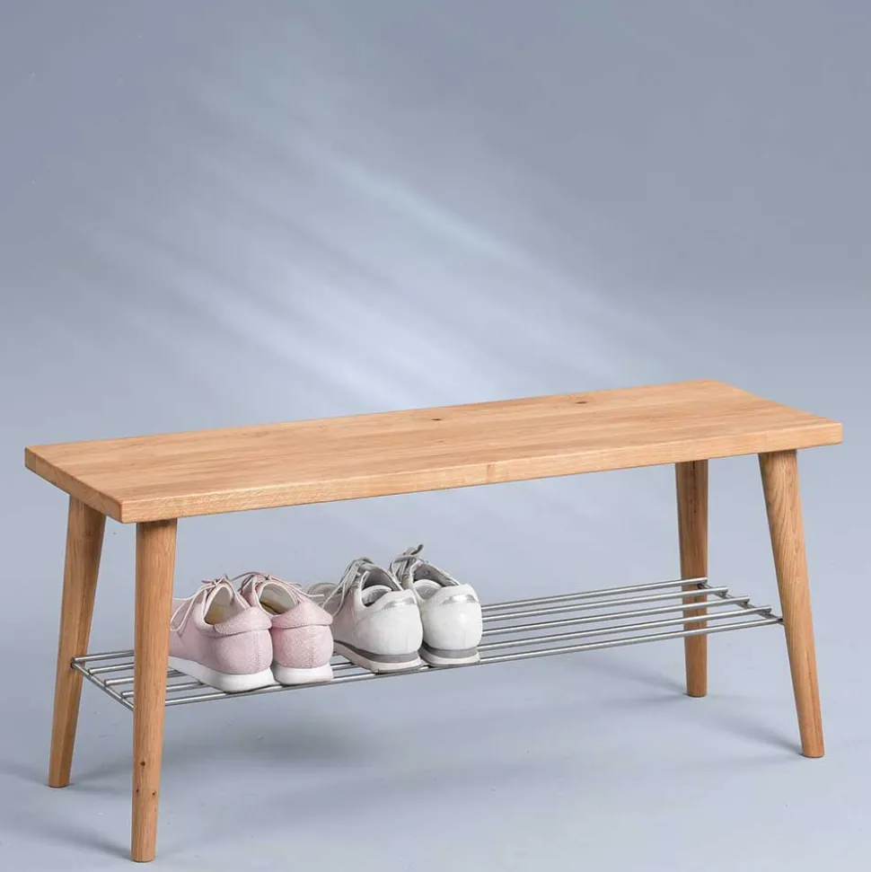 Wildeiche Garderobenbank 90x40x30 cm - Fancys