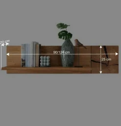 Wildeiche Hängeregal mit Hirnholz Deko - Acapella