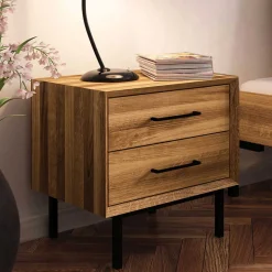 Wildeiche Holzbett für Dachzimmer - Kerfa