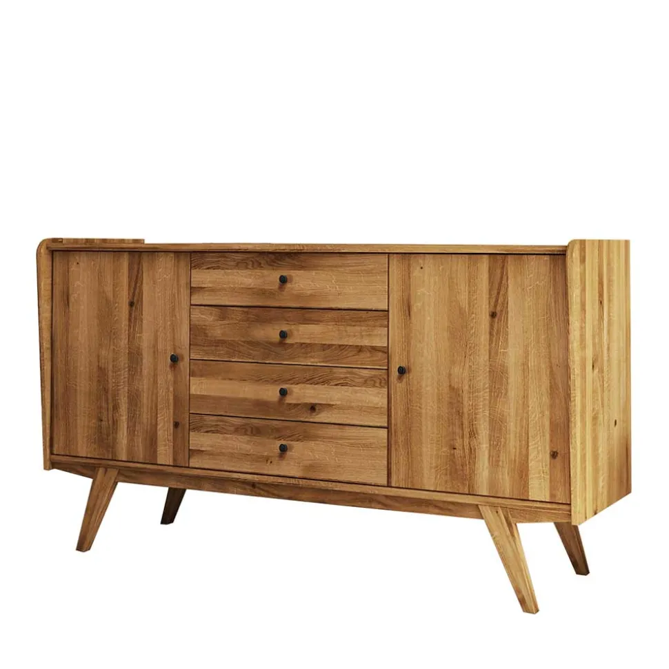 Wildeiche Holz-Sideboard 160 cm breit - Hardus