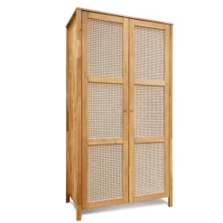 Wildeiche Kleiderschrank mit Wiener Geflecht - Ambrosso