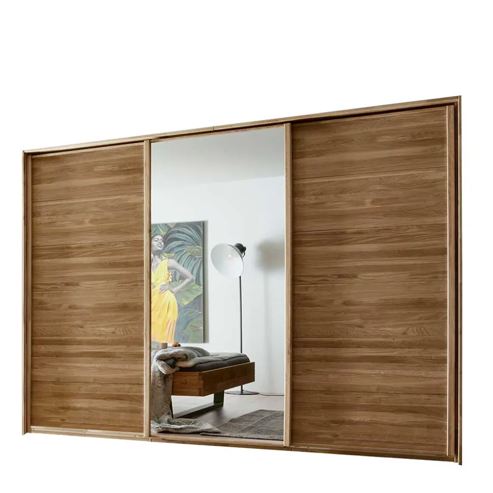 Wildeiche Kleiderschrank mit 3 Schwebetüren - Divnoi