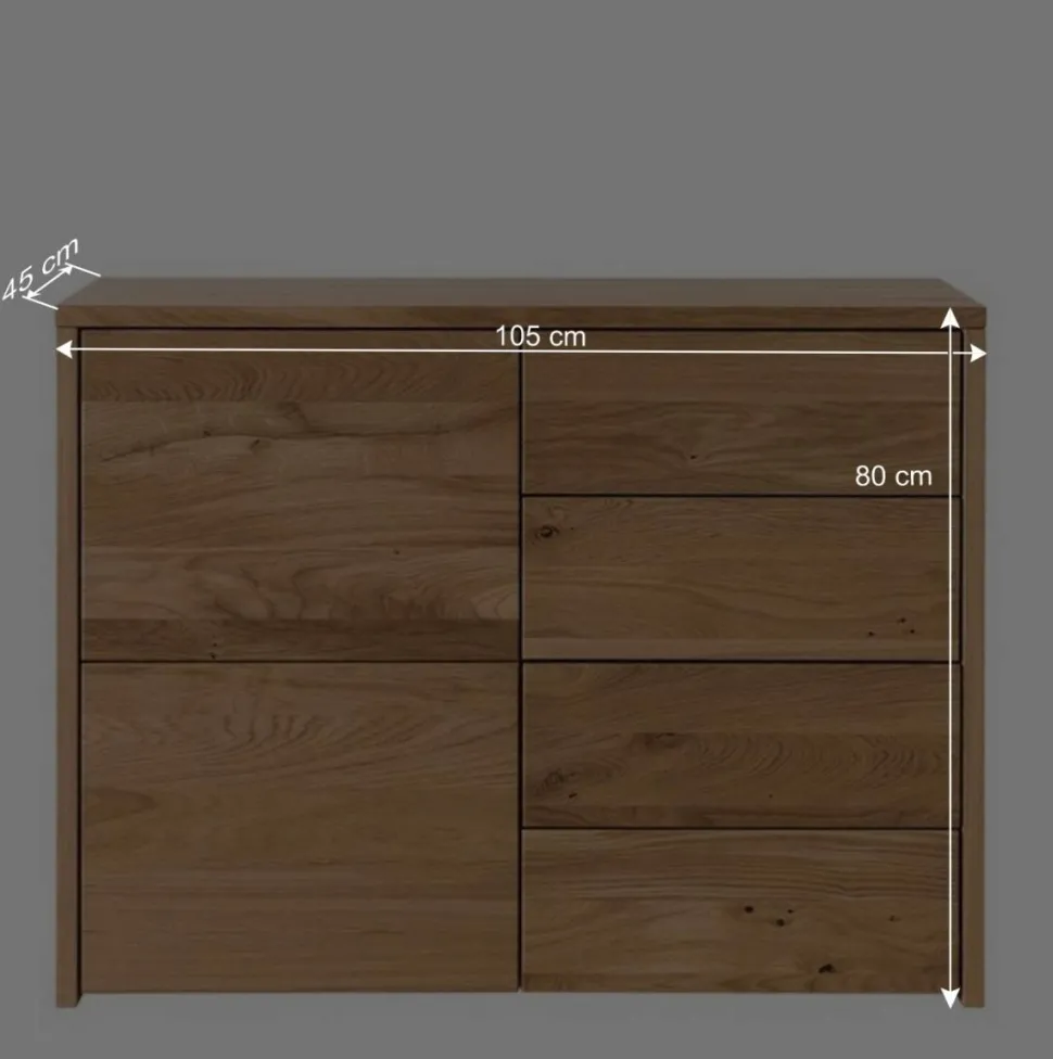 Wildeiche Kommode in 105 cm Breite - Vactivus