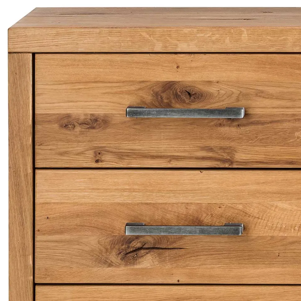 Wildeiche Kommode mit Metallgestell - Valamengo