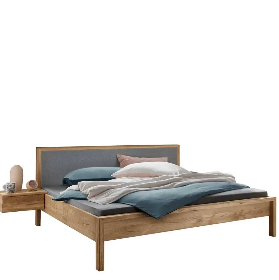 Wildeiche Massivholzbett modern - Martinez