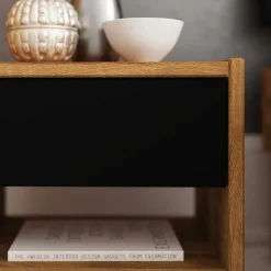 Wildeiche Nachtkonsole mit einer Schublade - Olbysca