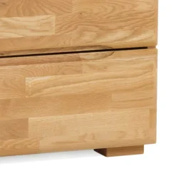 Wildeiche Nachtschrank Spika mit zwei Schubladen