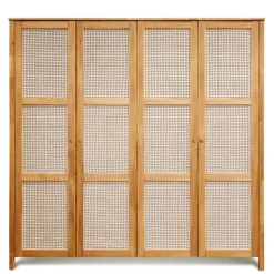 Wildeiche Schlafzimmerschrank mit Wiener Geflecht - Ambrosso