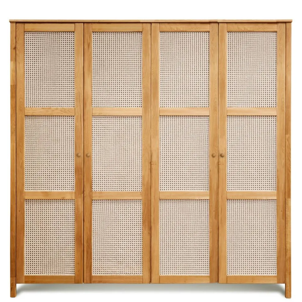 Wildeiche Schlafzimmerschrank mit Wiener Geflecht - Ambrosso