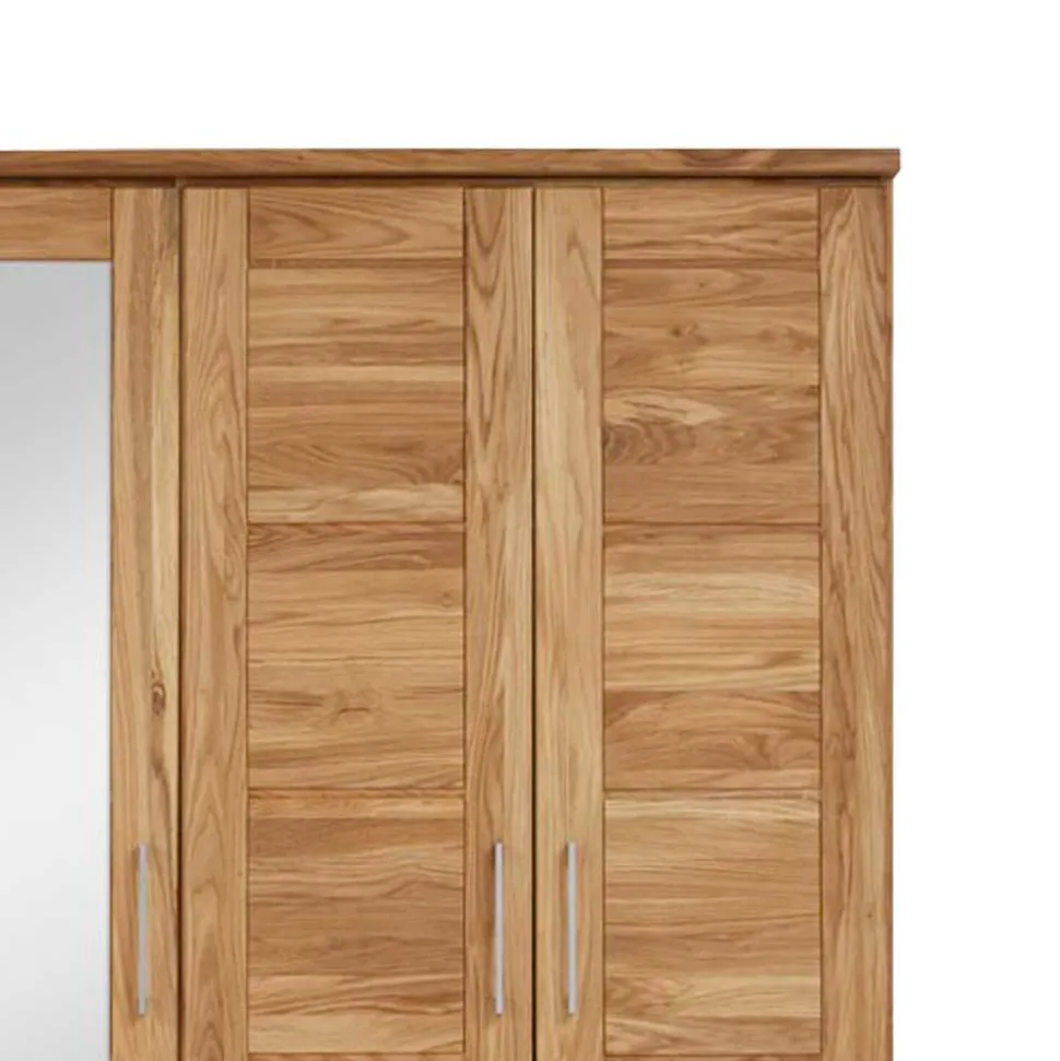 Wildeiche Schlafzimmerschrank Cranos mit Spiegel