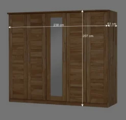 Wildeiche Schlafzimmerschrank Cranos mit Spiegel