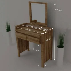 Wildeiche Schminktisch Nadalia massiv geölt