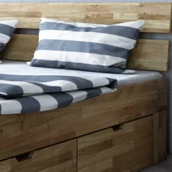 Wildeiche Schubkastenbett in modernem Design - Henrietta