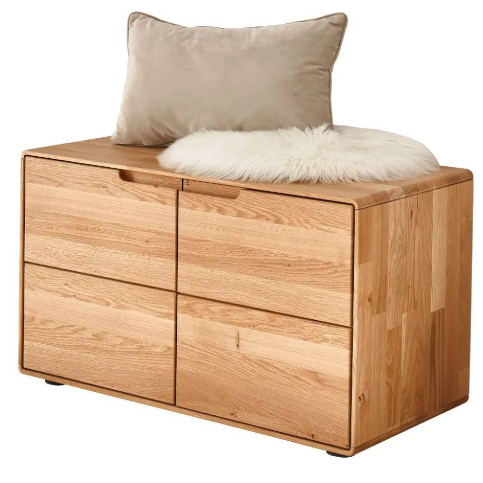 Wildeiche Schuhbank mit Doppeltür - Darcona