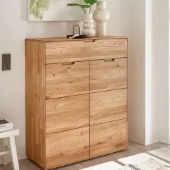 Wildeiche Schuhschrank mit einer Schublade - Darcona