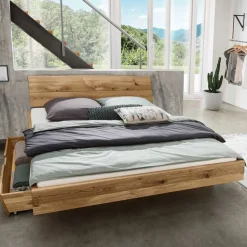 Wildeiche Schwebebett in Doppelbettgrößen - Aryvano