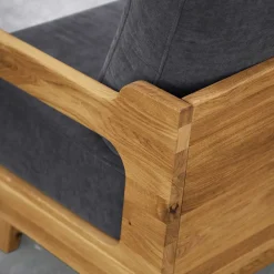 Wildeiche Sessel mit Stoffpolsterung - Hardus