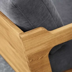 Wildeiche Sessel mit Stoffpolsterung - Hardus