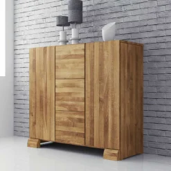 Wildeiche Sideboard Vaskov massiv geölt