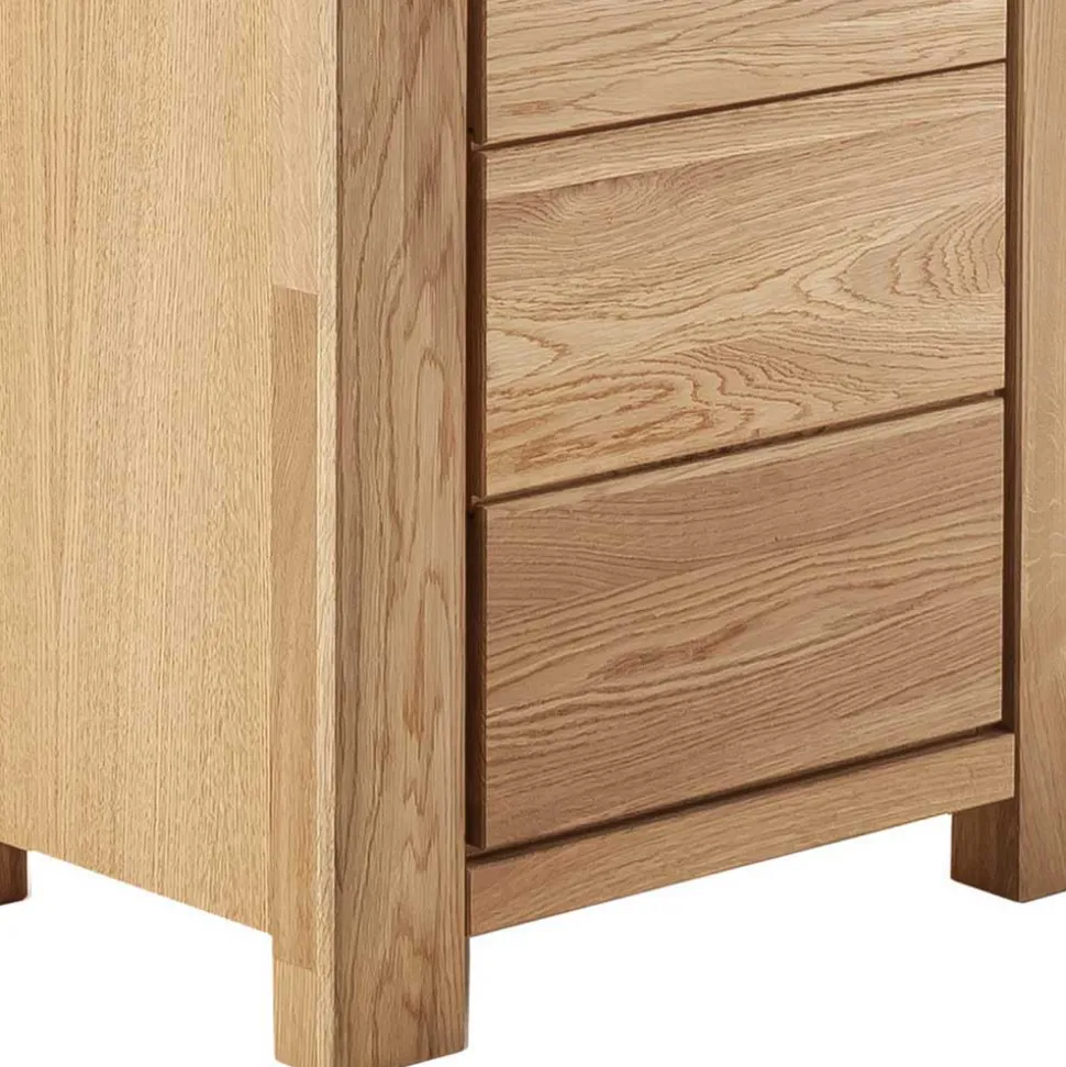 Wildeiche TV Anbauwand teilmassiv - Sophia (vierteilig)