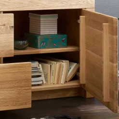 Wildeiche TV Lowboard aus geöltem Massivholz - Loitons