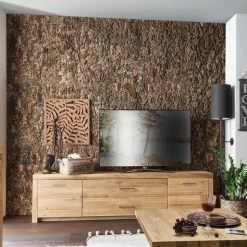 Wildeiche TV Lowboard aus geöltem Massivholz - Loitons