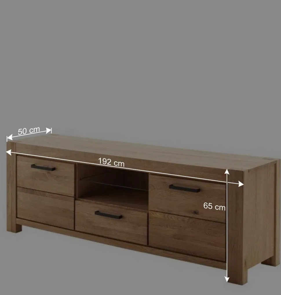 Wildeiche TV Lowboard teilmassiv - Sophia