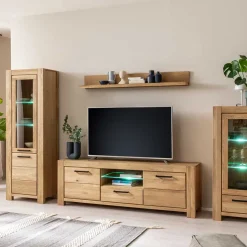 Wildeiche TV Lowboard teilmassiv - Sophia