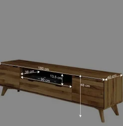Wildeiche TV Unterschrank mit Schublade - Eavy II