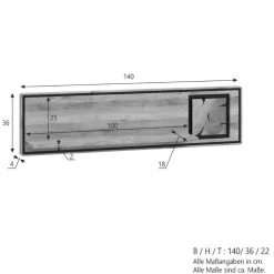 Wildeiche Wandboard mit Hirnholz Applikation - Shipper