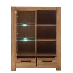 Wildeiche Wohnwand Set teilmassiv - Sophia (vierteilig)