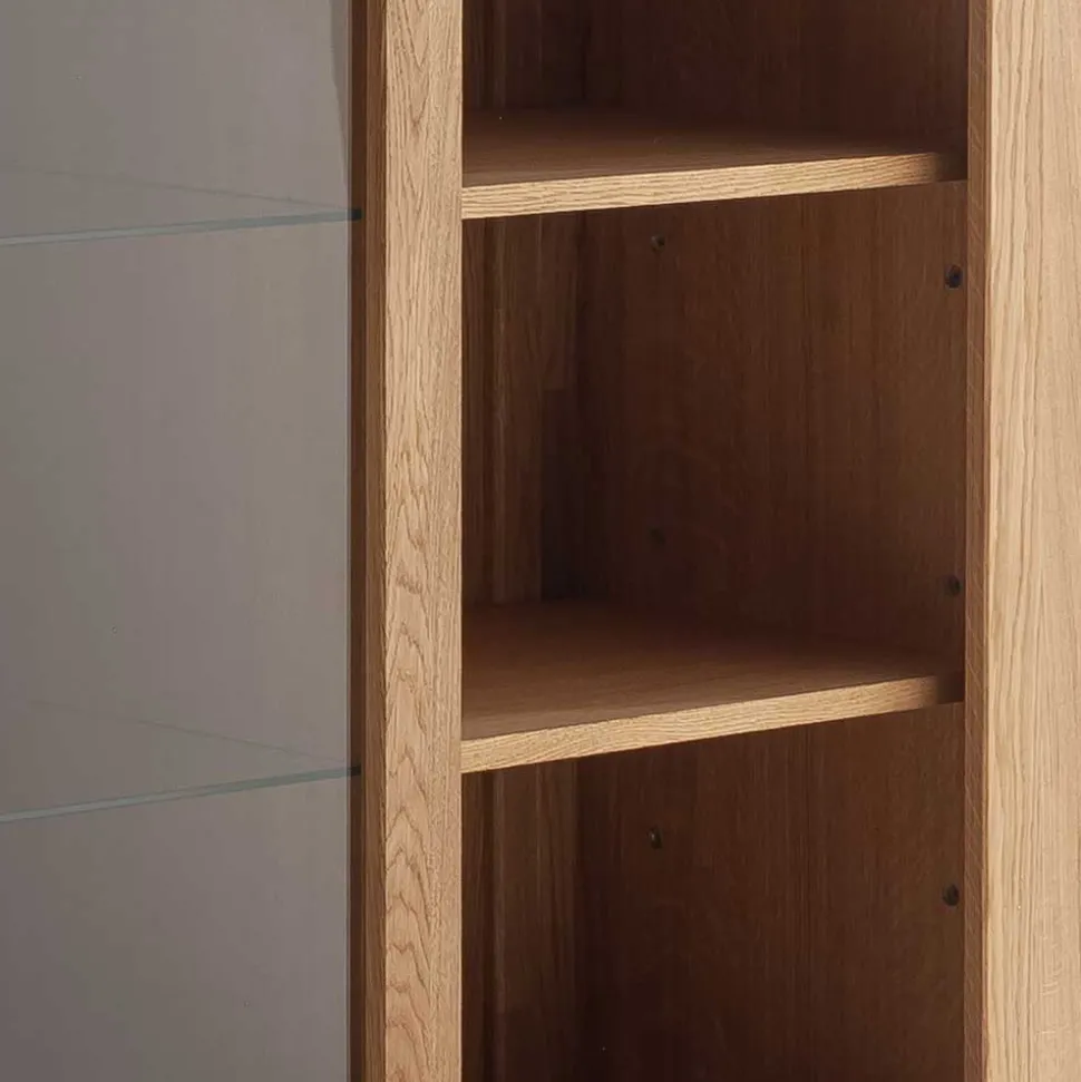 Wildeiche Wohnwand Set teilmassiv - Sophia (vierteilig)