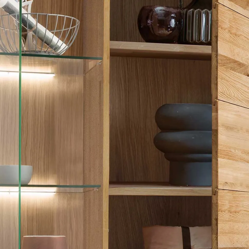 Wildeiche Wohnzimmermöbel Set massiv - Loitons (vierteilig)