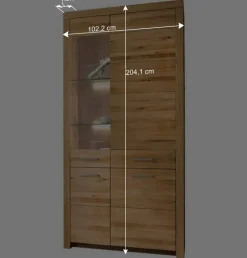 Wildeiche Wohnzimmermöbel Set massiv - Loitons (vierteilig)