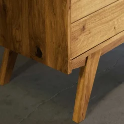 Wildeichebett 210cm lang & Nachtkommoden - Hardus (dreiteilig)