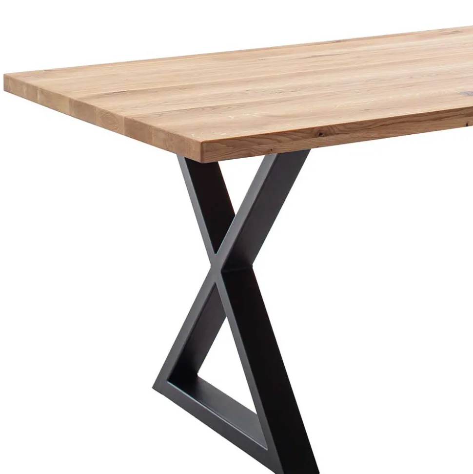 Wildeichetisch mit zwei X-Beinen - Soreca