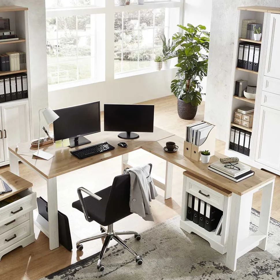 Winkel-Schreibtisch im Landhausstil - Mehady