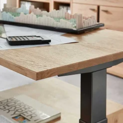 Winkel-Schreibtisch in Esche und Schwarz - Emly