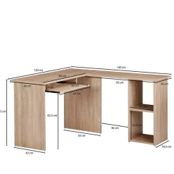 Winkelschreibtisch in Sonoma-Eiche - Mavricara