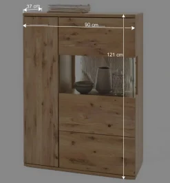 Wohnmöbel Set in Eiche Bianco - Crokas (vierteilig)