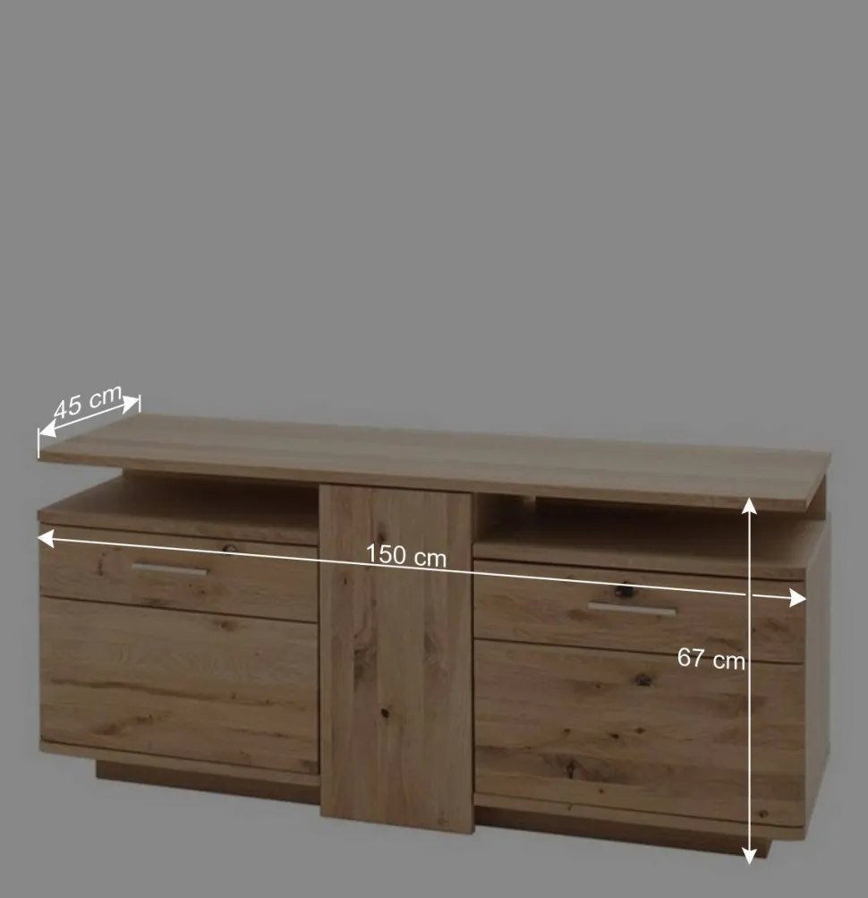 Wohnmöbel Set in Eiche Bianco - Crokas (vierteilig)