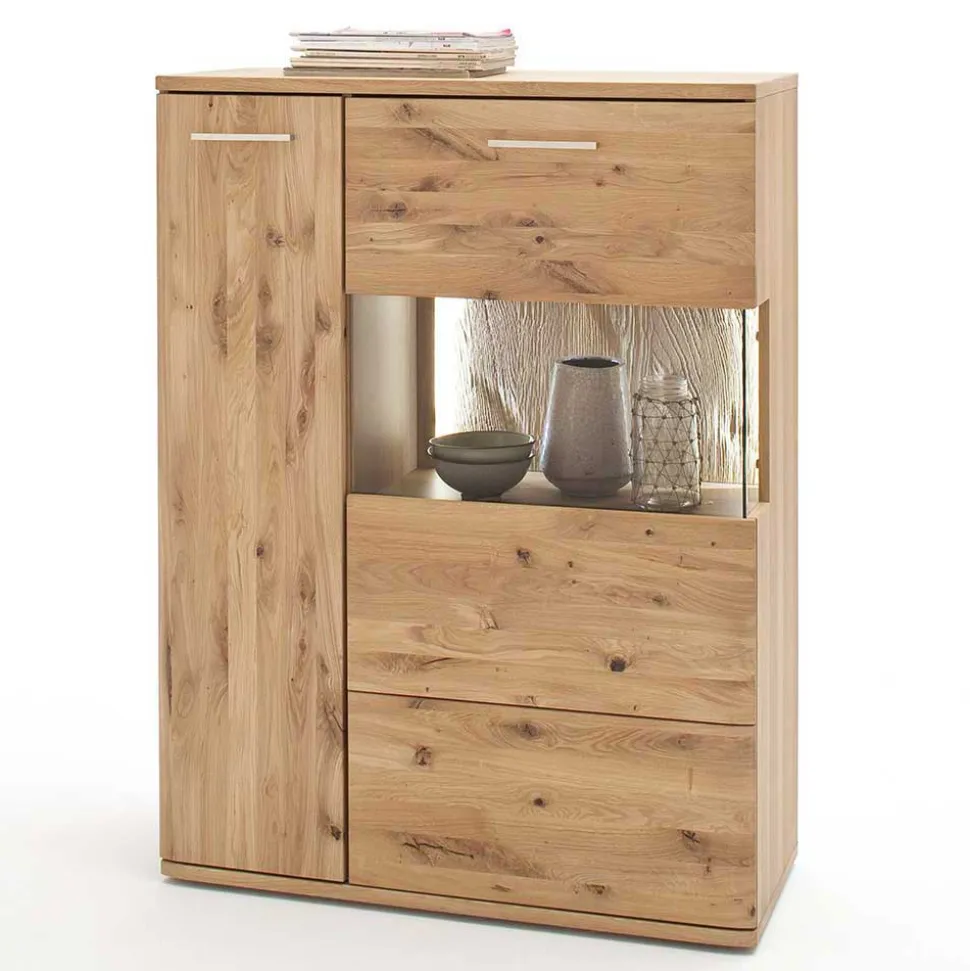 Wohnmöbel Set in Eiche Bianco - Crokas (vierteilig)