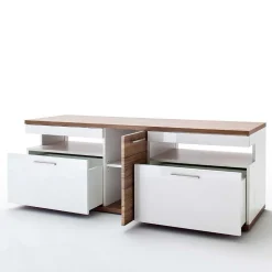 Wohnmöbel Set in Weiß Hochglanz - Icadro (vierteilig)