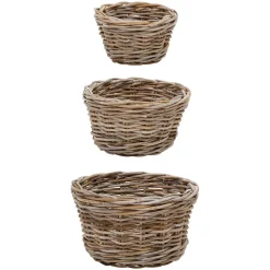 Wohnraum Körbe aus Rattan Graubraun - Vodenas (dreiteilig)