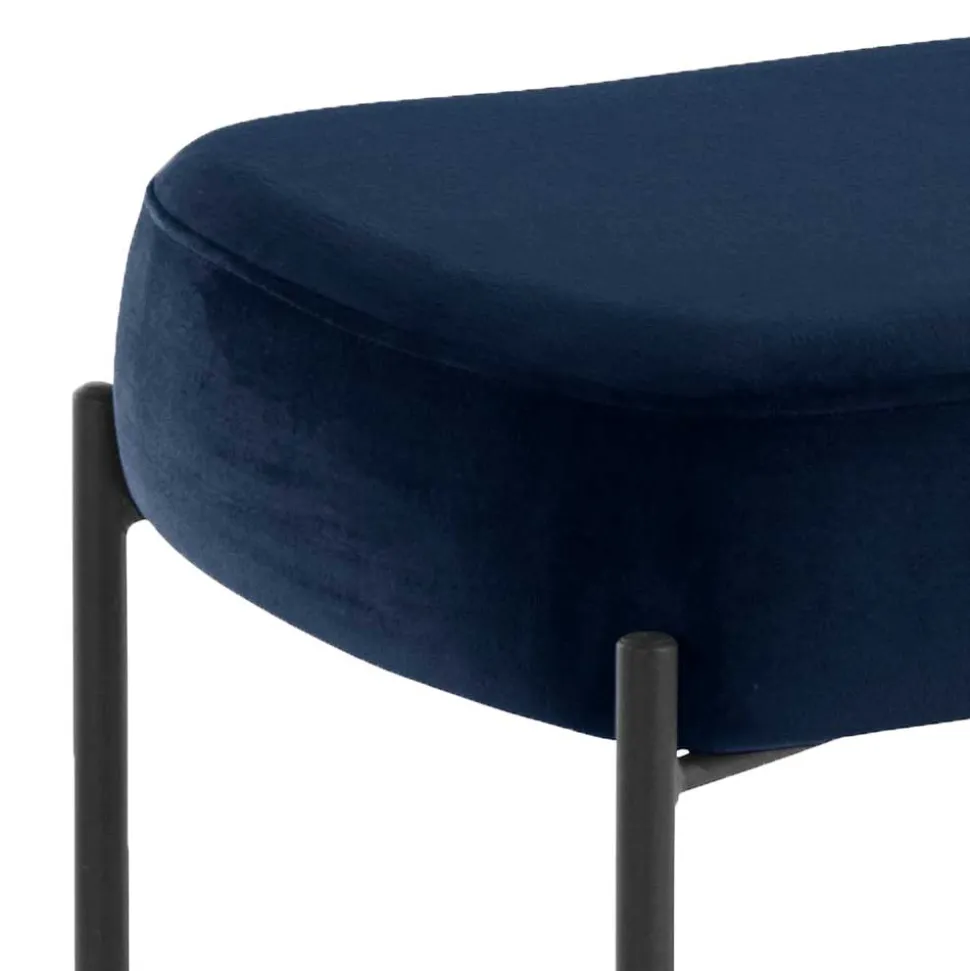 Wohnraum Sitzbank in Blau Samt - Isika