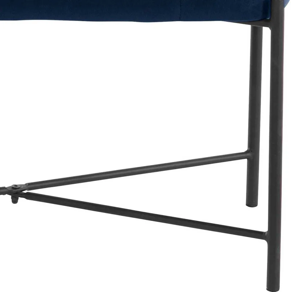 Wohnraum Sitzbank in Blau Samt - Isika