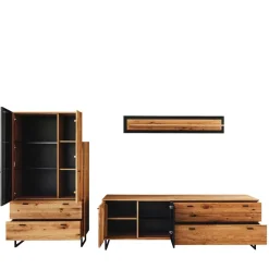 Wohnwand für Wohnzimmer Set - Flacona (dreiteilig)