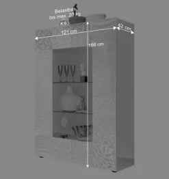 Wohnwand Hochglanz in Weiß - Vascaub (dreiteilig)
