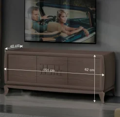 Wohnwand in Esche Dunkel - Lacruzira (dreiteilig)