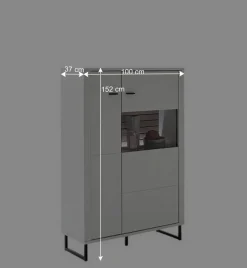 Wohnwand in Weiß mit Wildeiche - Varzino (dreiteilig)